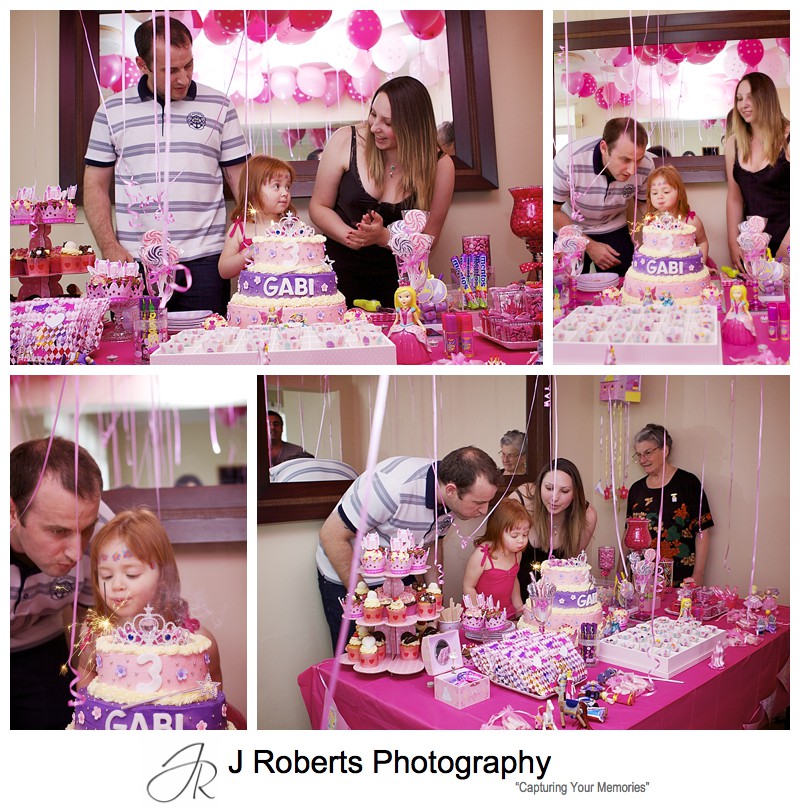 Little girls 3rd birthday princess party cake - sydney party photography